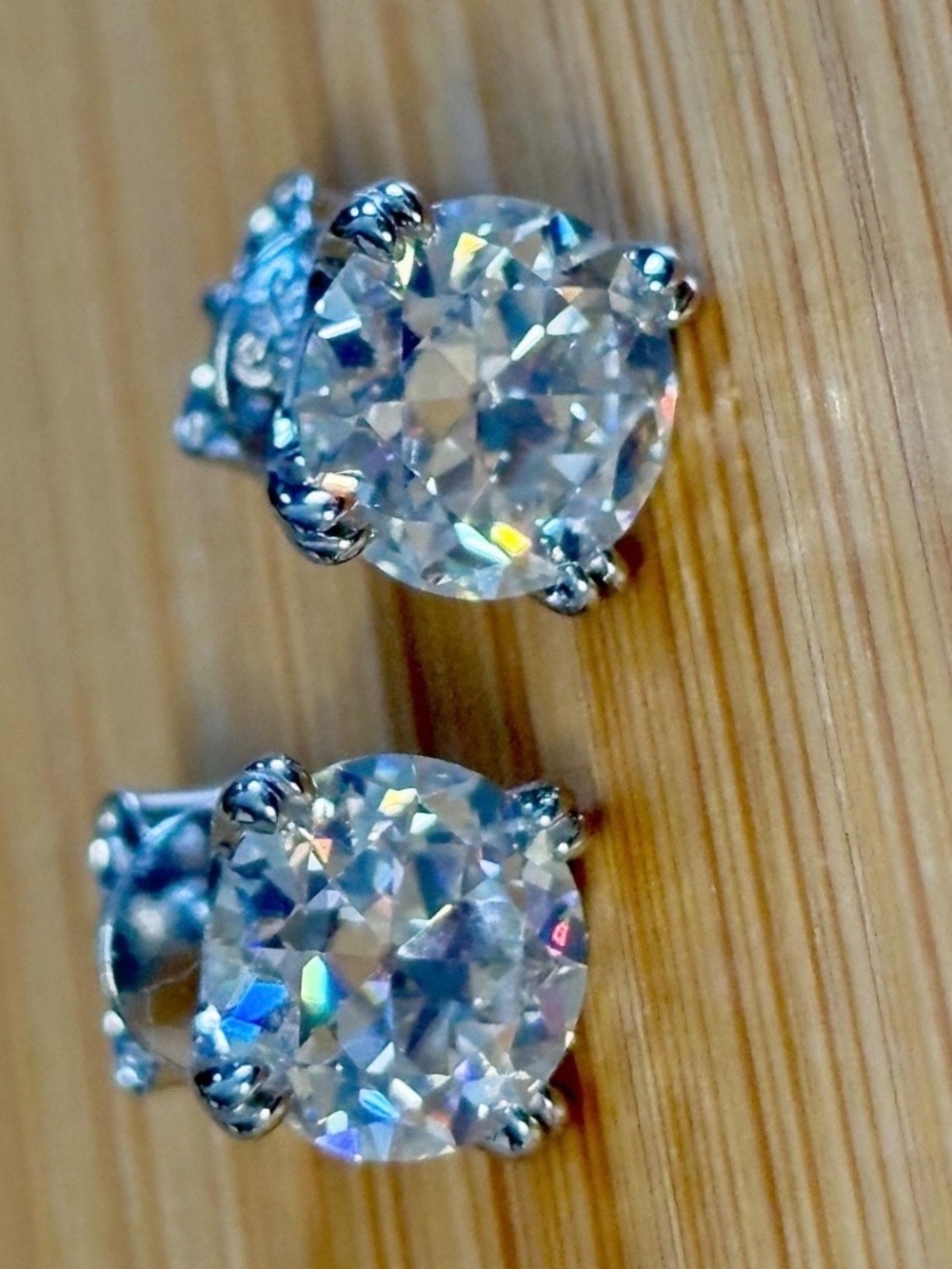 4ctw Old European Cut Moissanite studs in Argentium silver! Victorian charm! - Picture 10 of 16